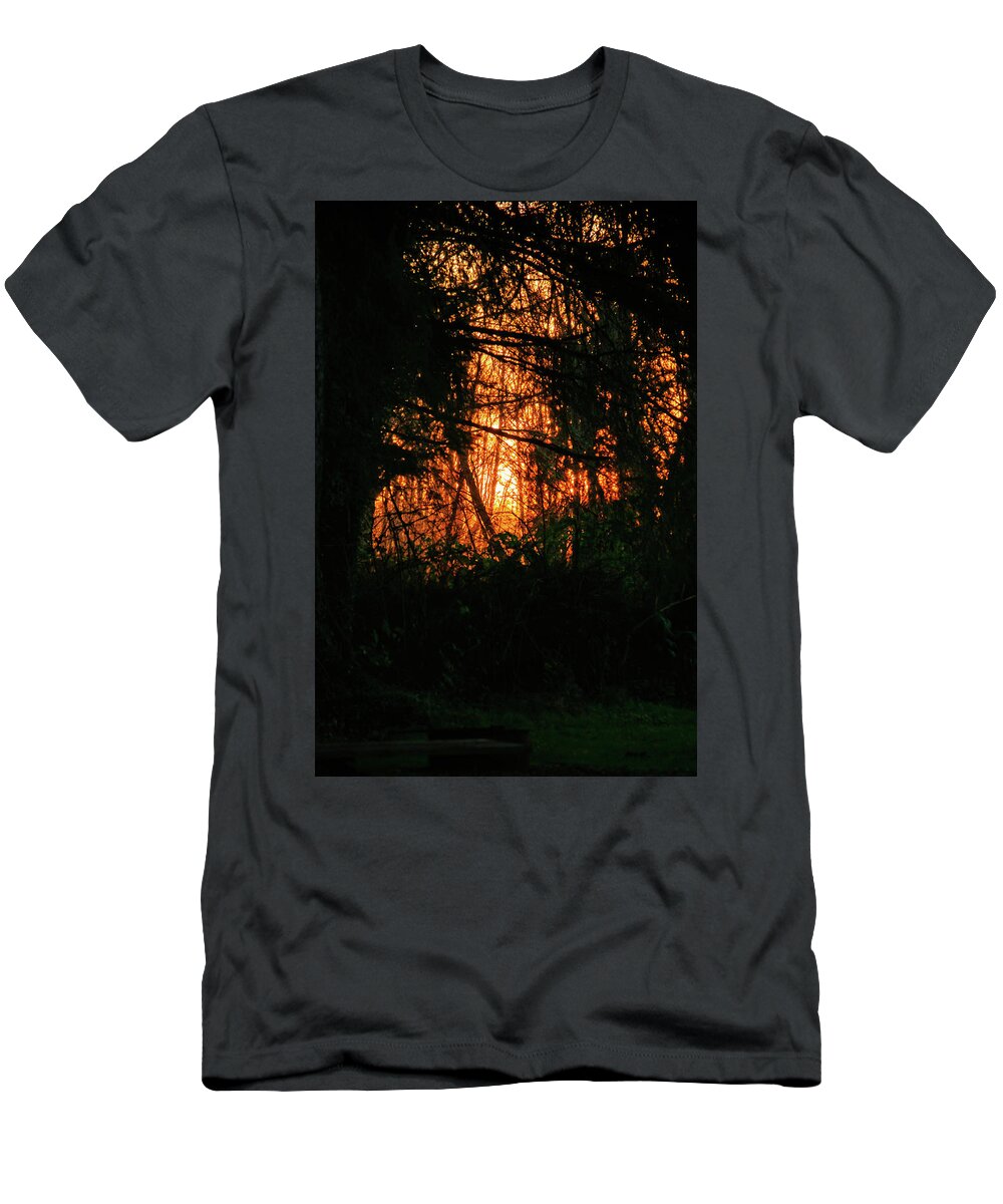 Sunset T-Shirt featuring the photograph Dry Brush Campsite Sunset by Tikvah's Hope