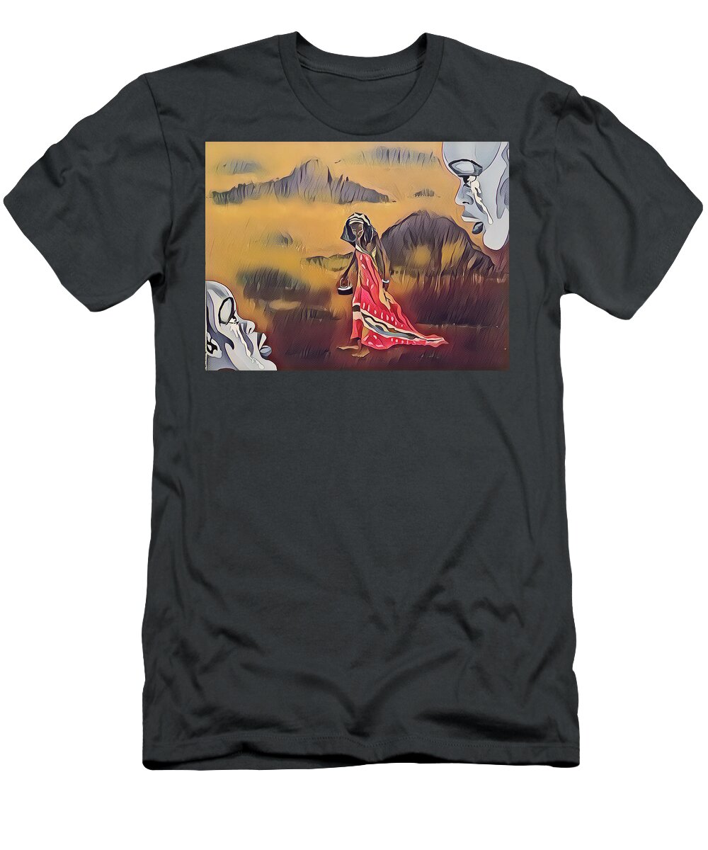  T-Shirt featuring the painting Dry by Try Cheatham