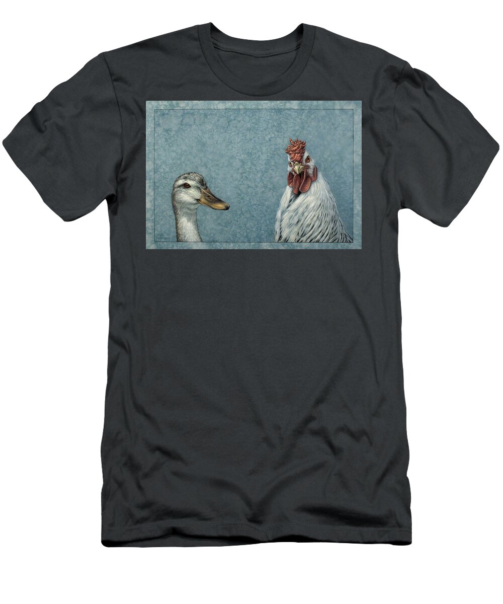 Duck T-Shirt featuring the painting Duck Chicken by James W Johnson