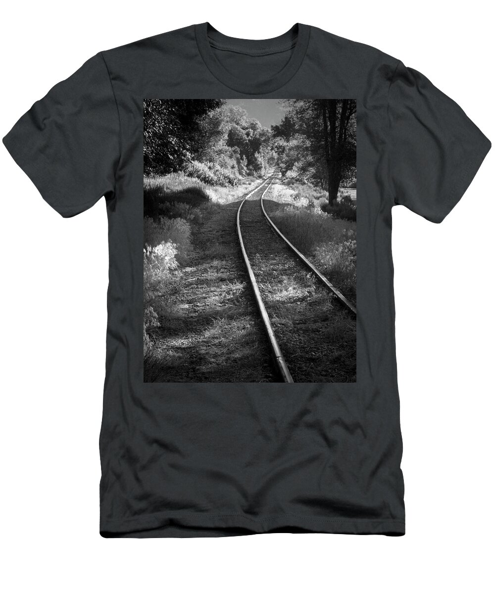 Durango T-Shirt featuring the photograph Durango Narrow Gauge Rail by Mary Lee Dereske