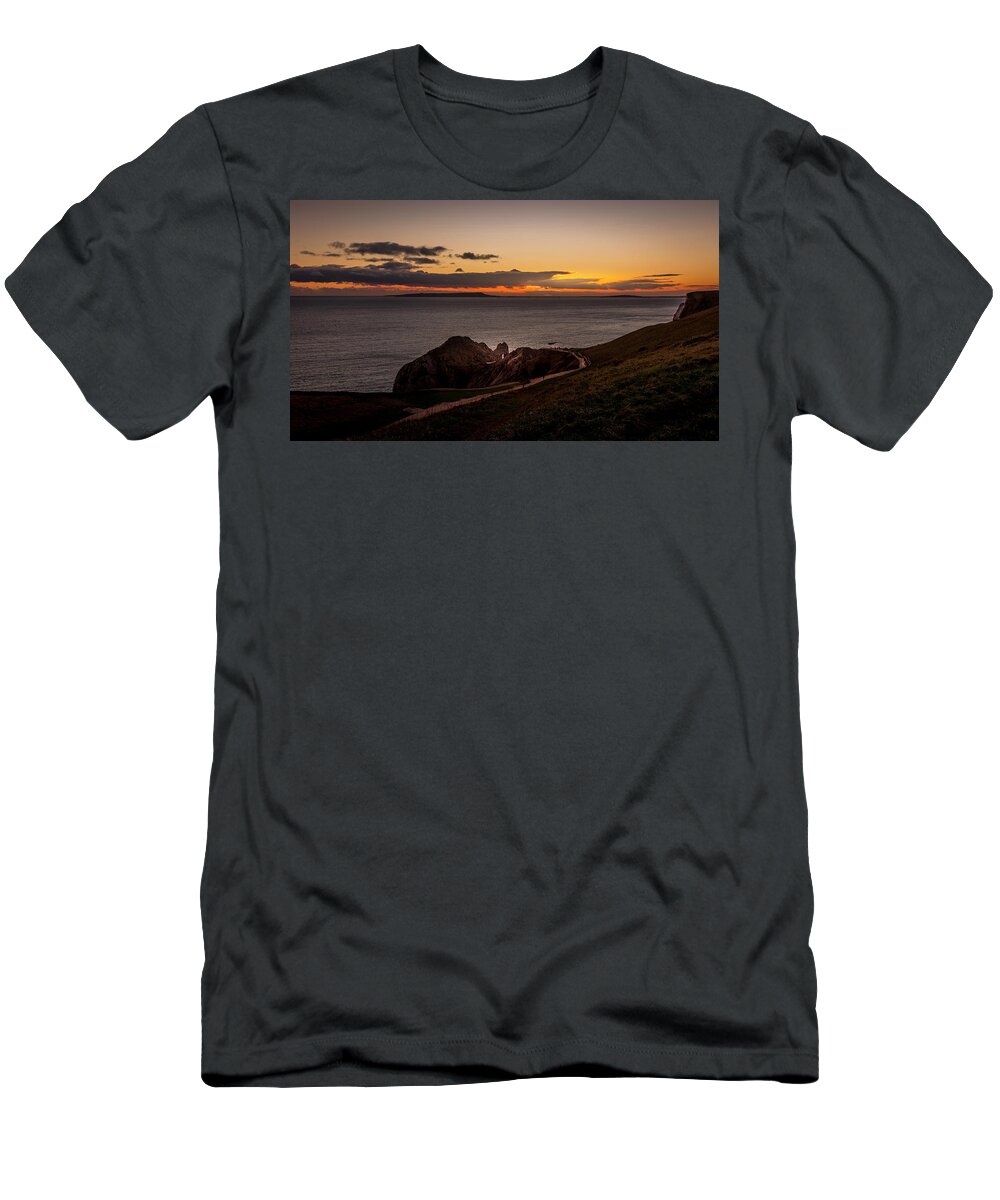 Durdle T-Shirt featuring the photograph Durdle Door Coastal View by Chris Boulton