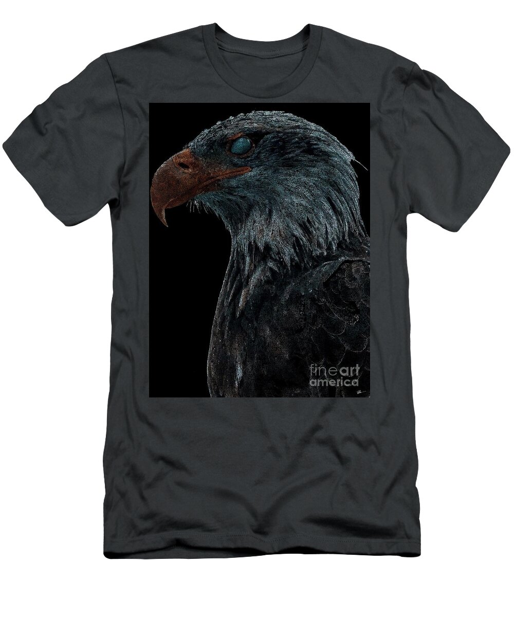 Pointillism T-Shirt featuring the digital art Eagle by Joshua Barrios