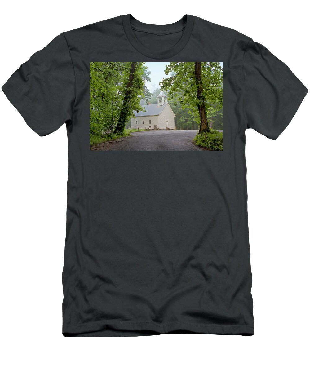 Primitive Baptist Church T-Shirt featuring the photograph Early Morning Church by Rhonda McClure