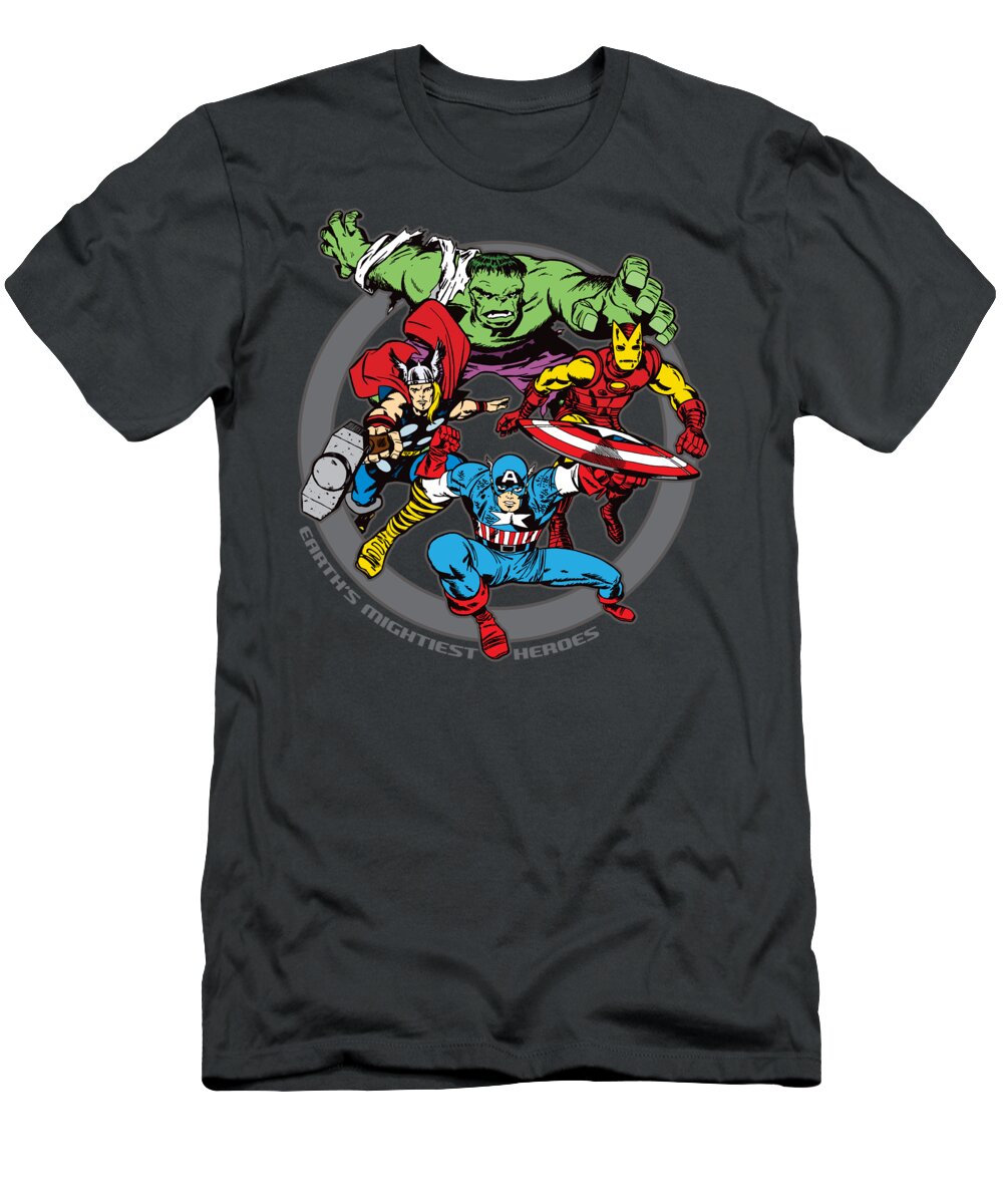 Avengers T-Shirt featuring the digital art Earth's Mightiest Heroes by Edward Draganski
