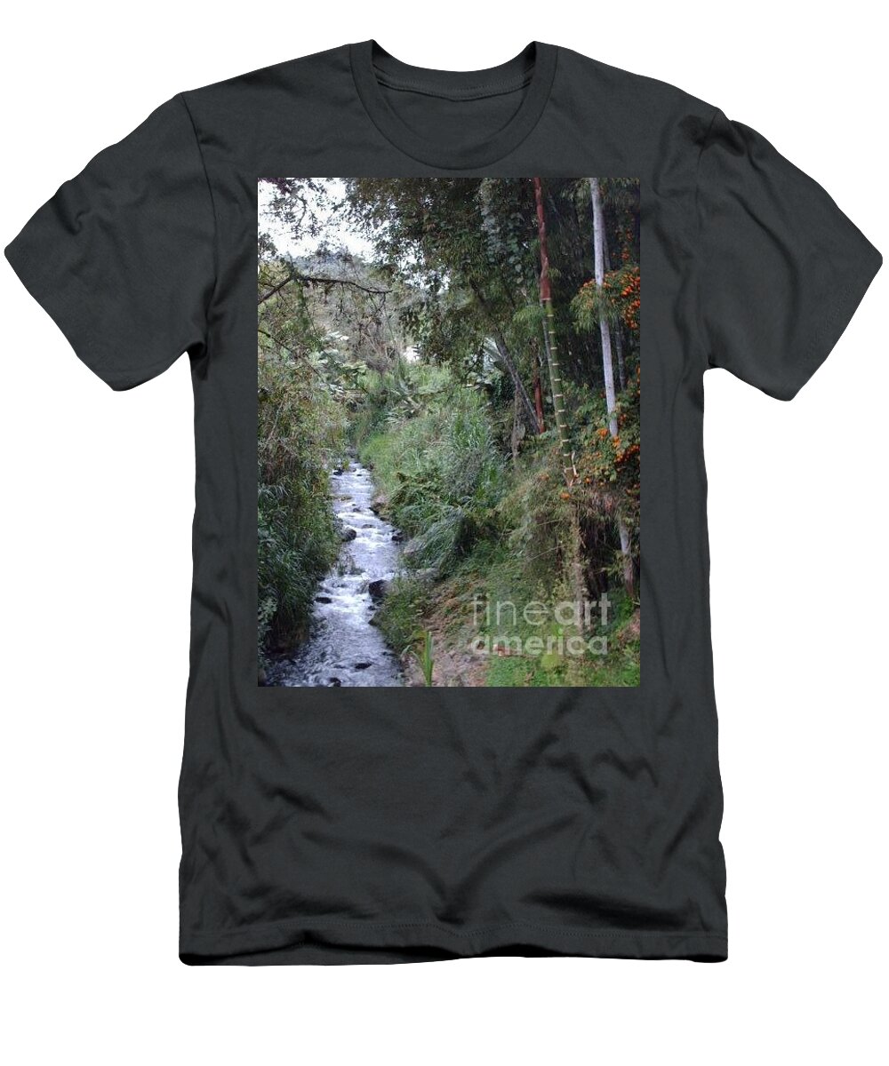 Ecuador T-Shirt featuring the photograph Ecuador stream by Nancy Graham