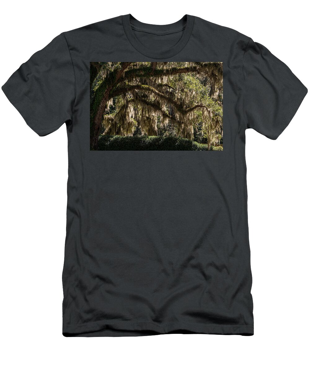 Low Country T-Shirt featuring the photograph Edisto Island Live Oak by Douglas Wielfaert