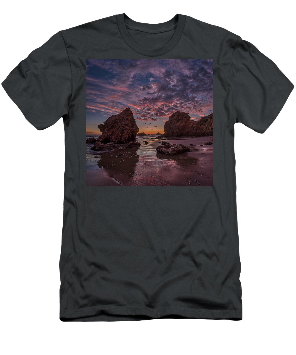 Landscape T-Shirt featuring the photograph El Matador Sunset by Romeo Victor
