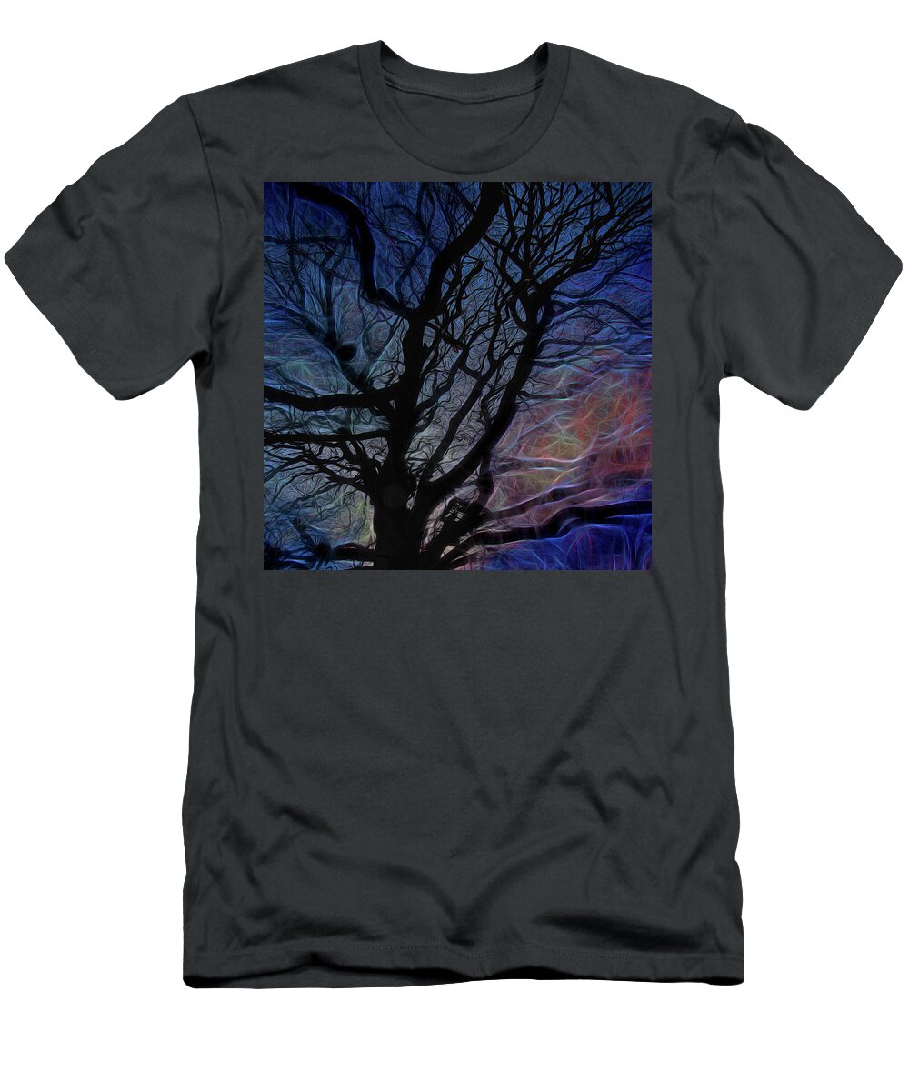 Tree T-Shirt featuring the photograph Electric Beech Branches by Karen Smale