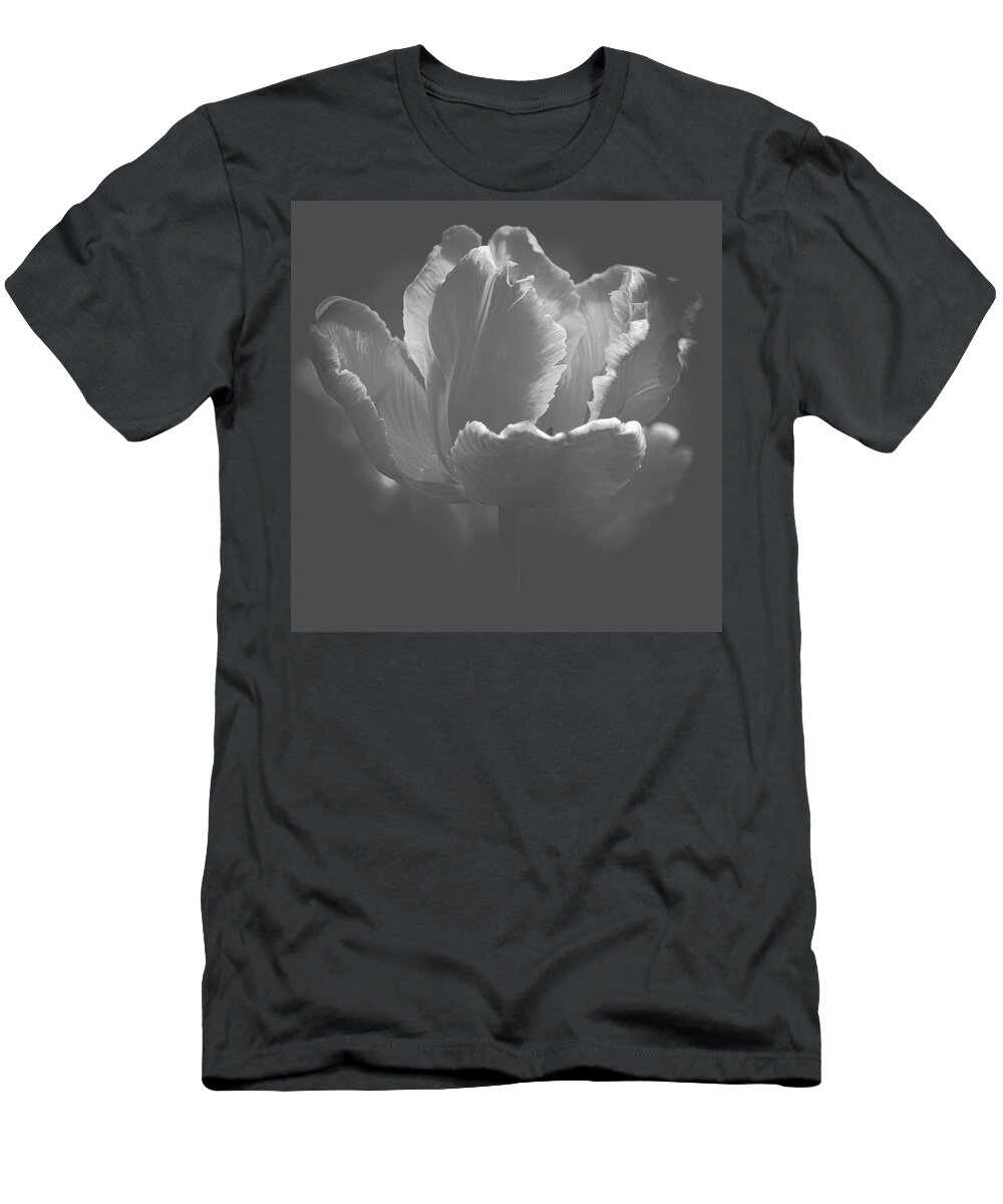 Art T-Shirt featuring the photograph Elegant Tulip Black and White by Joan Han