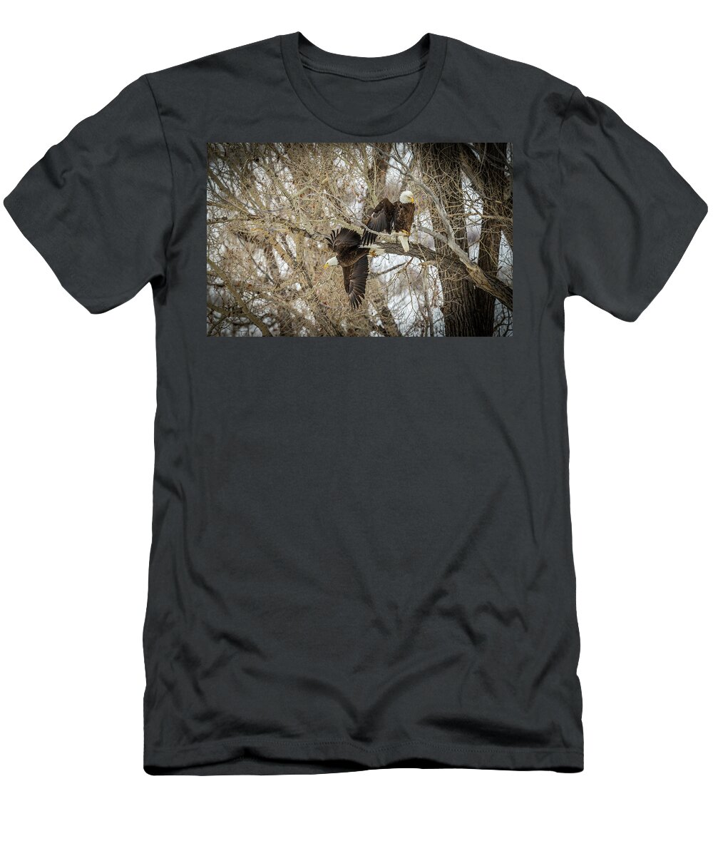Eagle T-Shirt featuring the photograph Elk River Approach by Kevin Dietrich