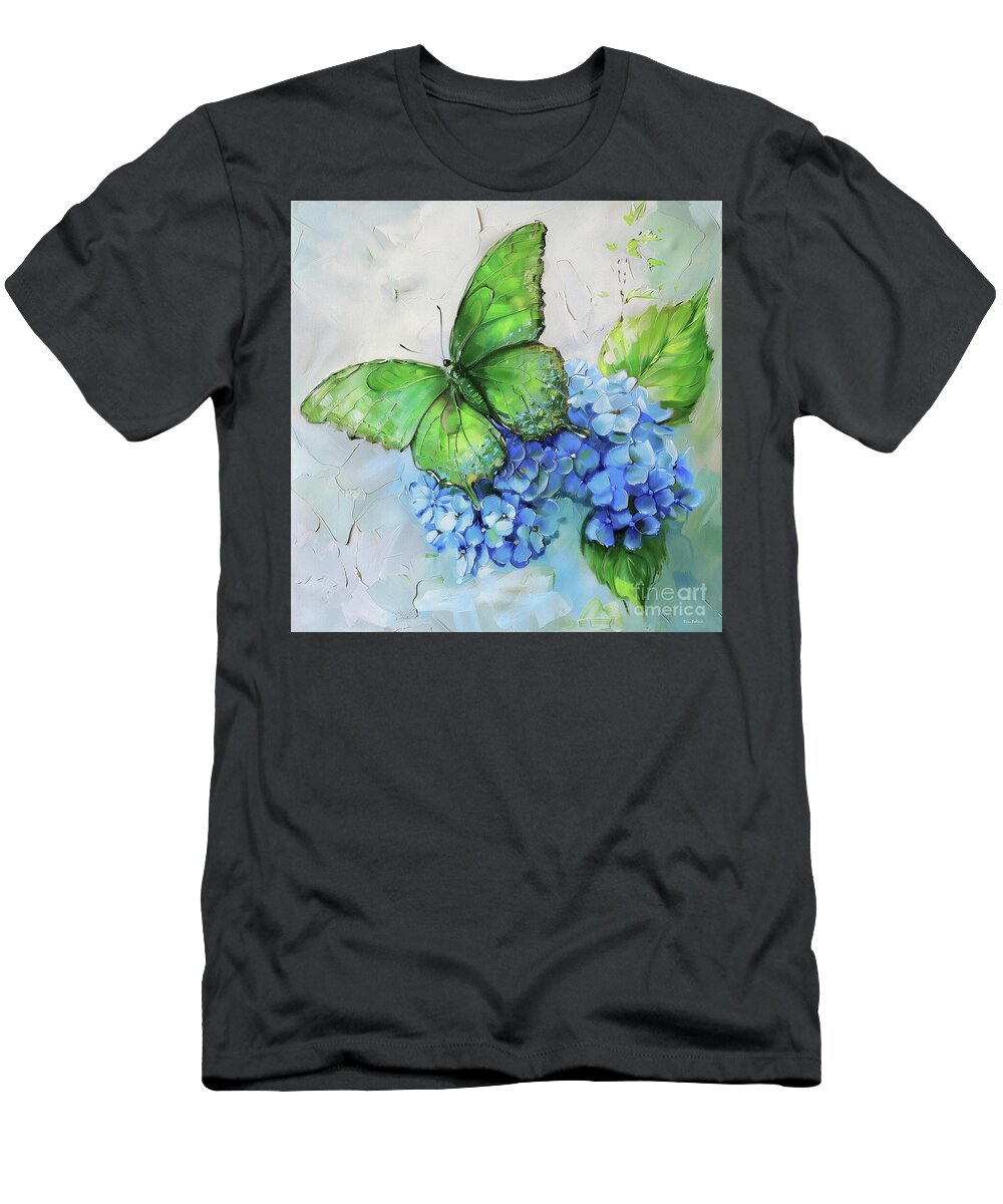 Butterfly T-Shirt featuring the painting Emerald Butterfly by Tina LeCour
