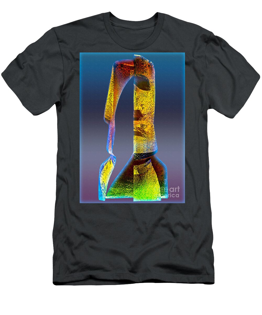 Easter Island T-Shirt featuring the digital art Enigma Y by Shadowlea Is