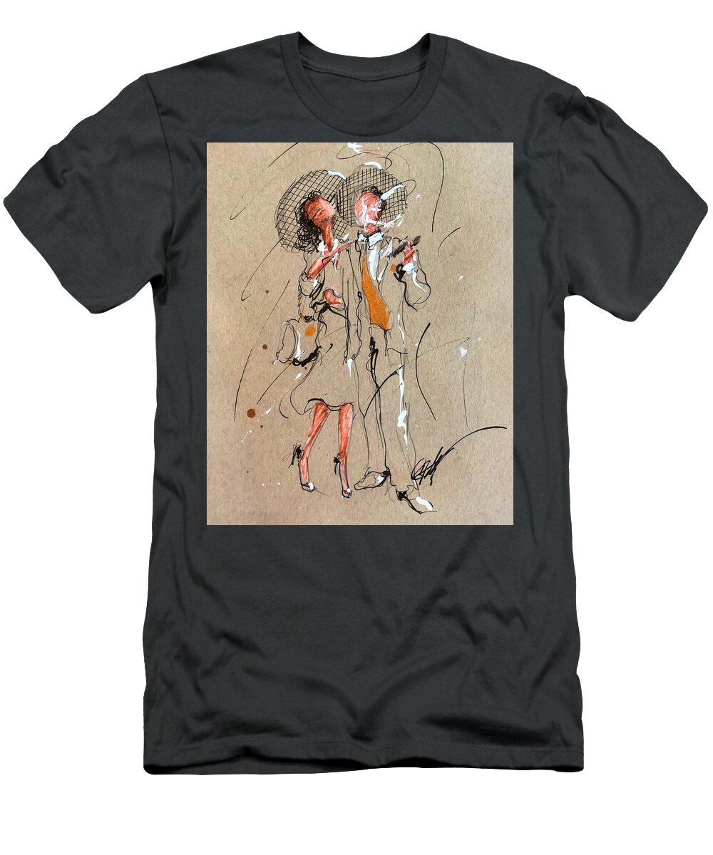 Life T-Shirt featuring the drawing The Weekend by C F Legette