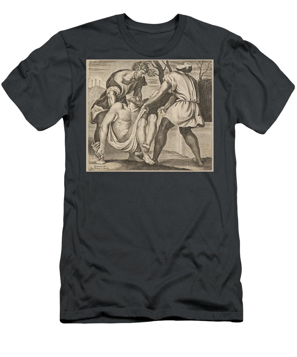 Giacomo Piccini T-Shirt featuring the drawing Entombment of Christ by Giacomo Piccini