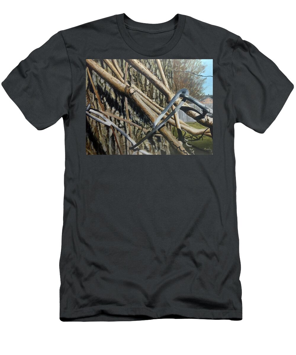 Fence T-Shirt featuring the painting Entwined by William Brody