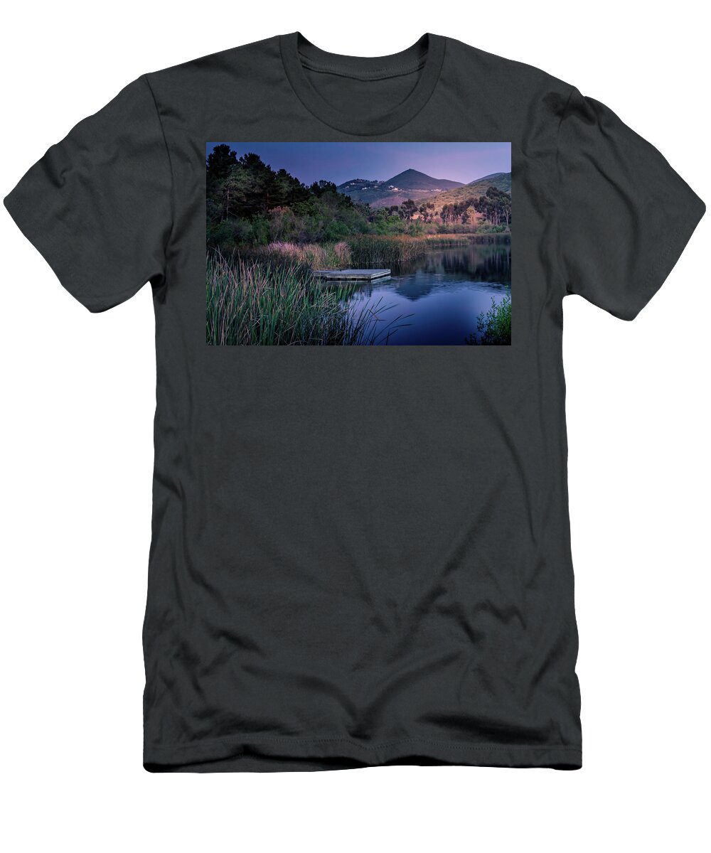 Lake T-Shirt featuring the photograph Evening at the Lake by Alison Frank