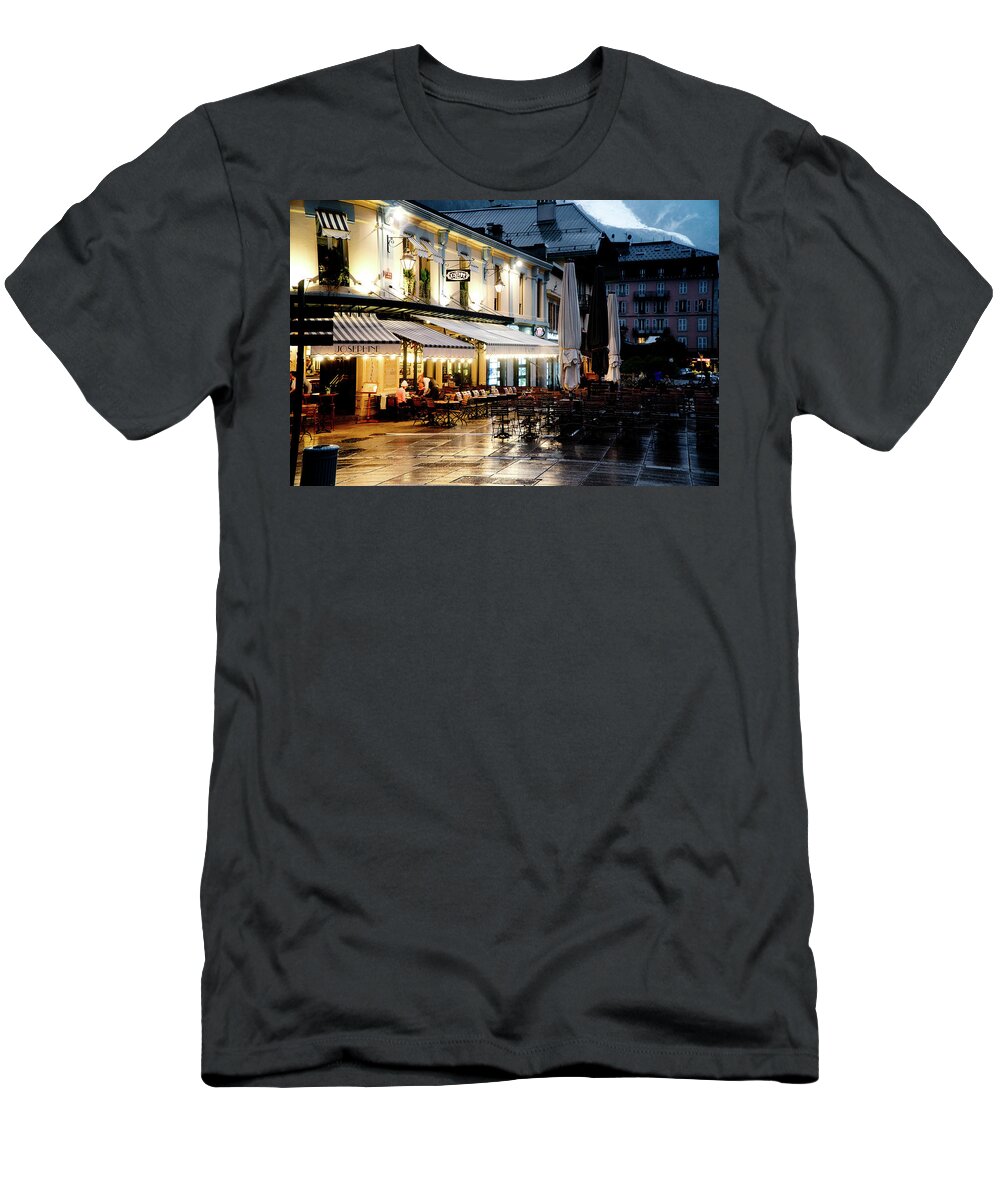 Chamonix T-Shirt featuring the photograph Evening in Town by Rich S