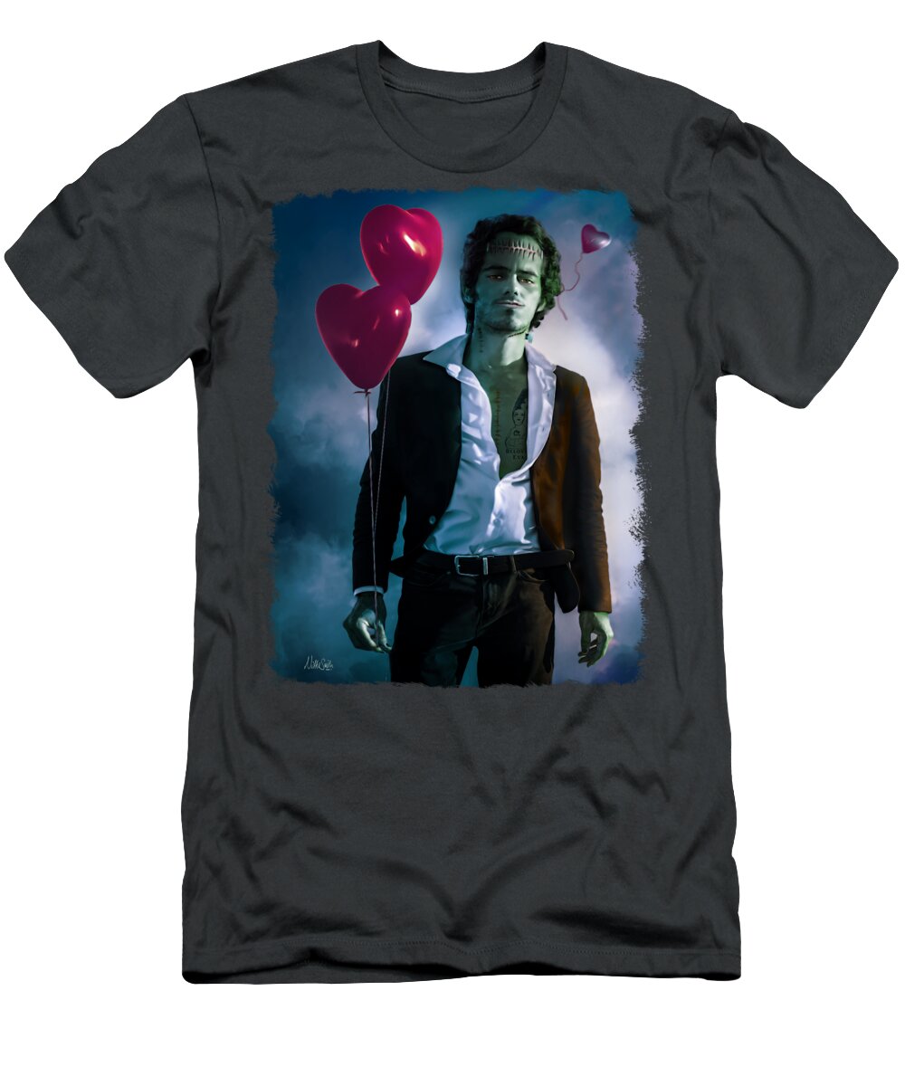 Frankenstein T-Shirt featuring the digital art Everybody Loves Somebody - Frankenstein by Nikki Marie Smith