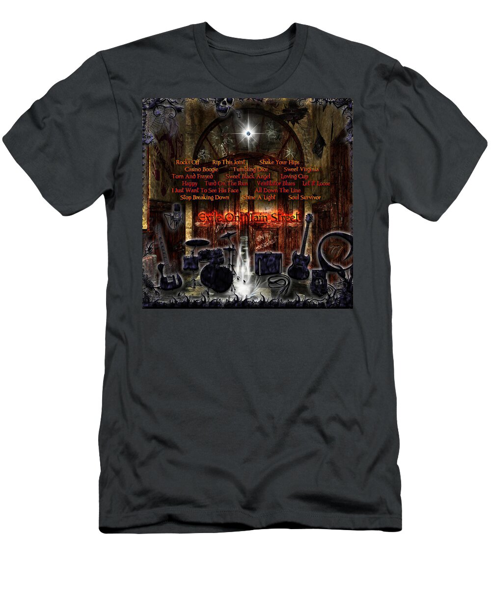 Exile On Main Street T-Shirt featuring the digital art Exile On Main Street by Michael Damiani
