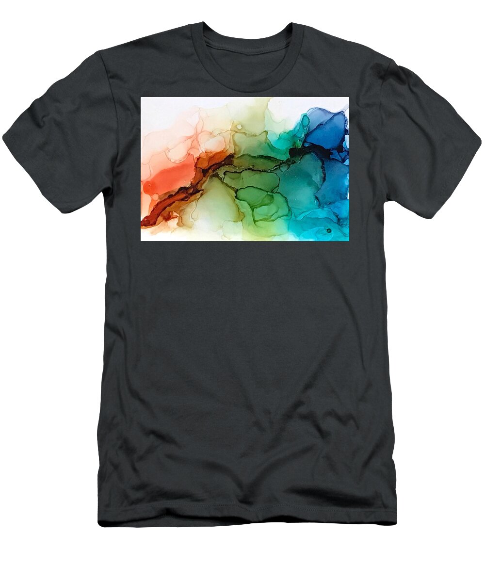 Abstract T-Shirt featuring the painting Existence I by Eric Fischer