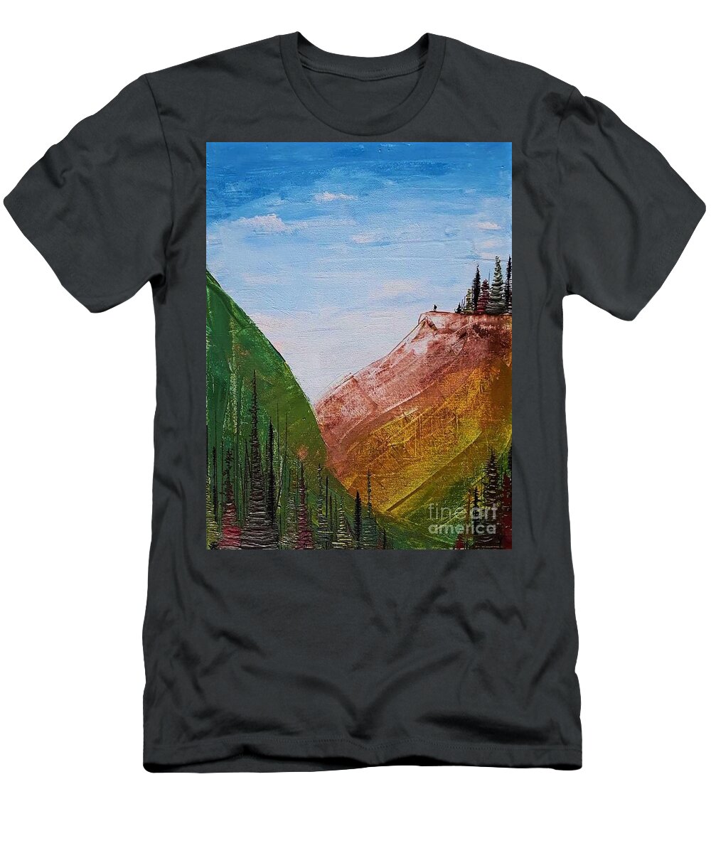 Mountains T-Shirt featuring the painting Explore by April Reilly