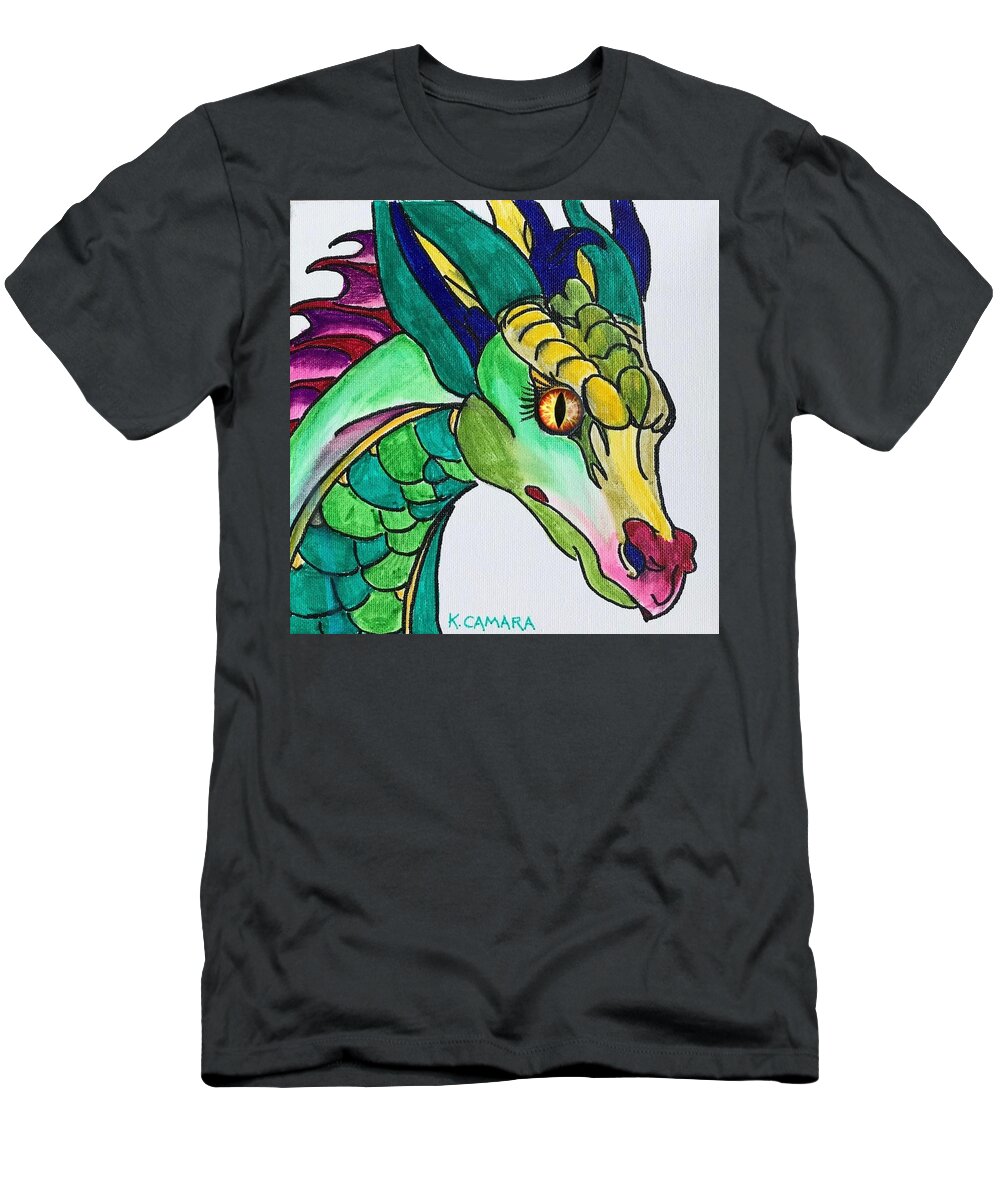 Pets T-Shirt featuring the painting Eye of the Dragon by Kathie Camara