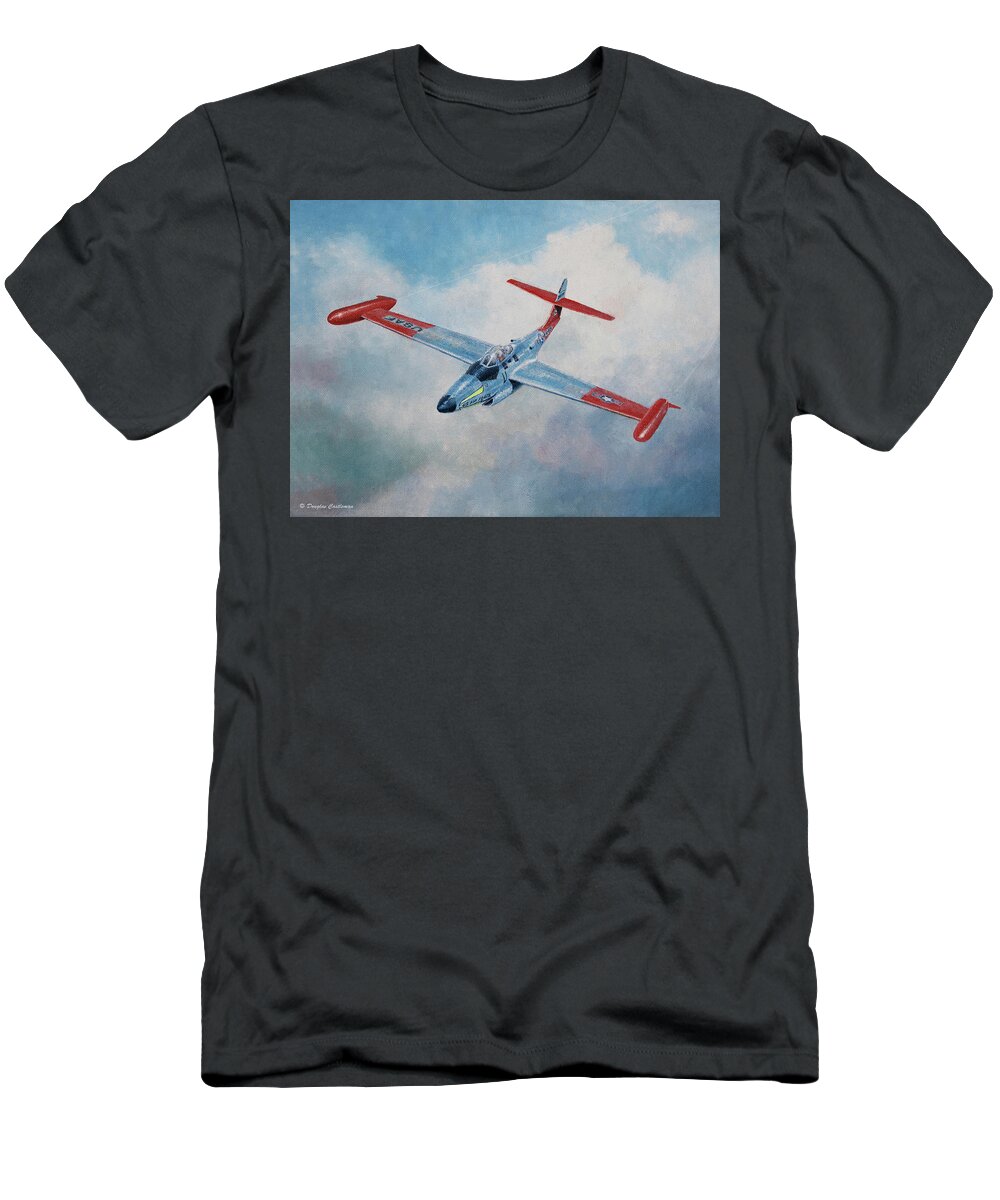 Aviation T-Shirt featuring the painting F-89D Scorpion by Douglas Castleman