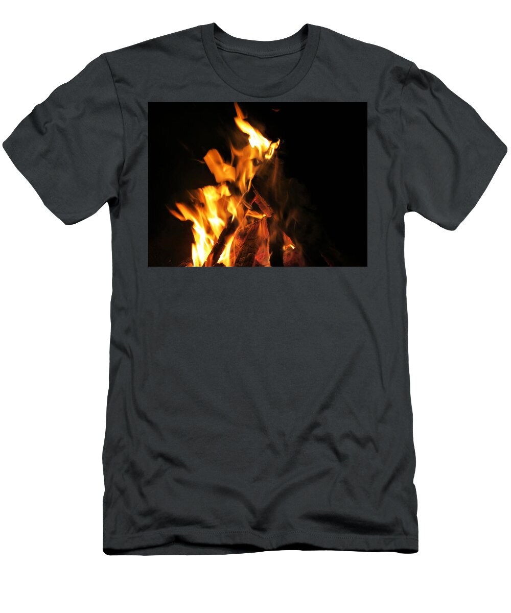 Fire T-Shirt featuring the photograph Face in the Fire by Azthet Photography