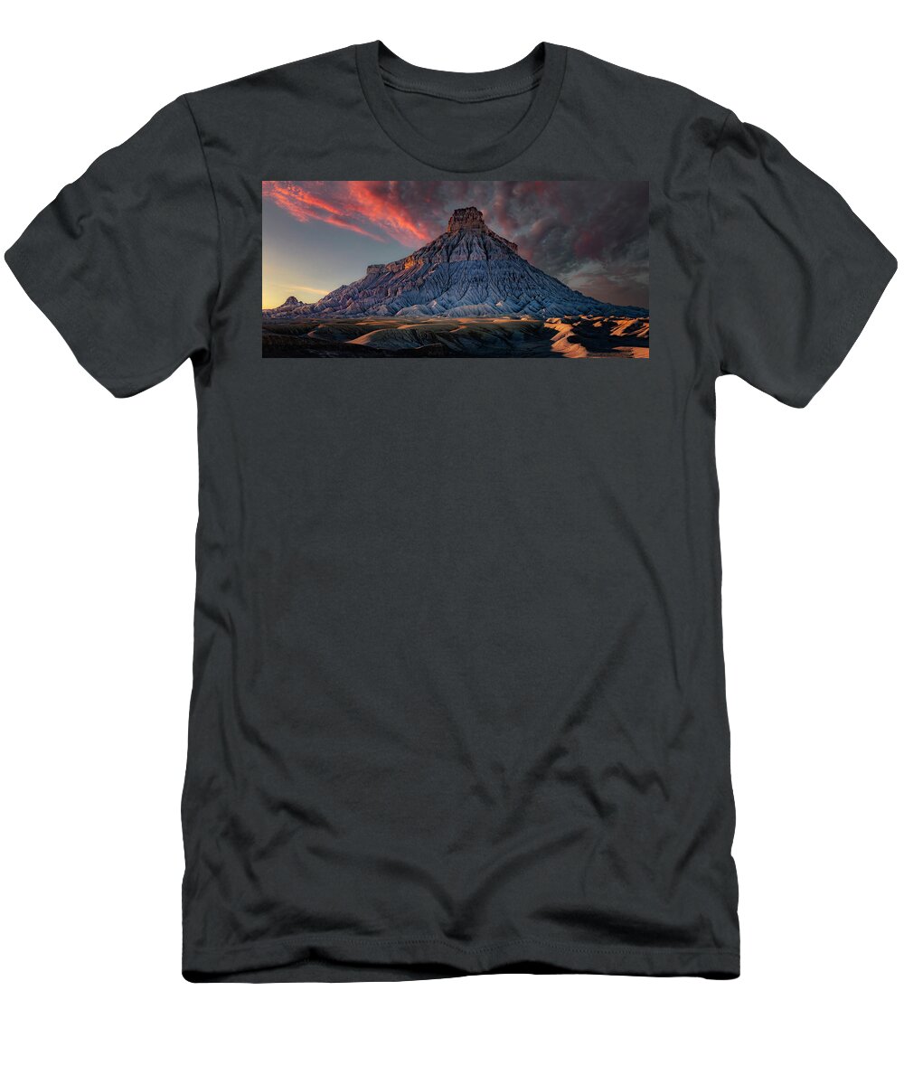 Utah T-Shirt featuring the photograph Factory Butte Sunset by Michael Ash