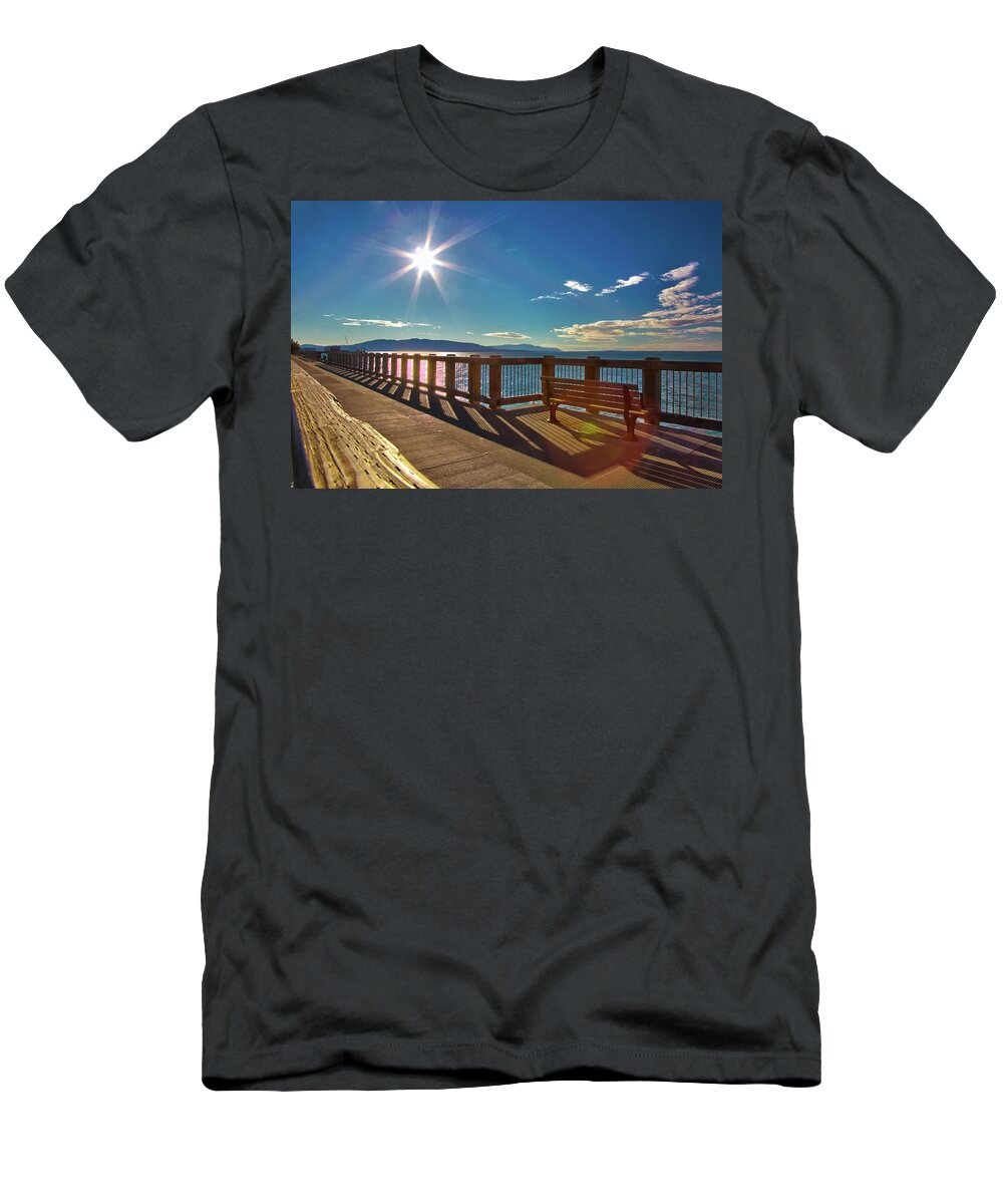 Fairhaven T-Shirt featuring the photograph Fairhaven Boardwalk by Monte Arnold