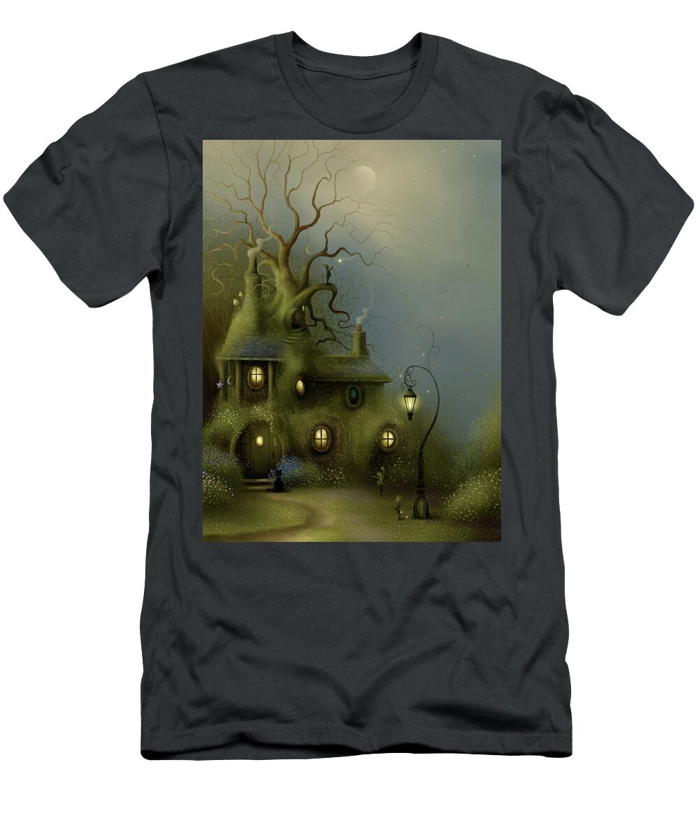 Fairies T-Shirt featuring the painting Fairy Dance Hollow by Joe Gilronan