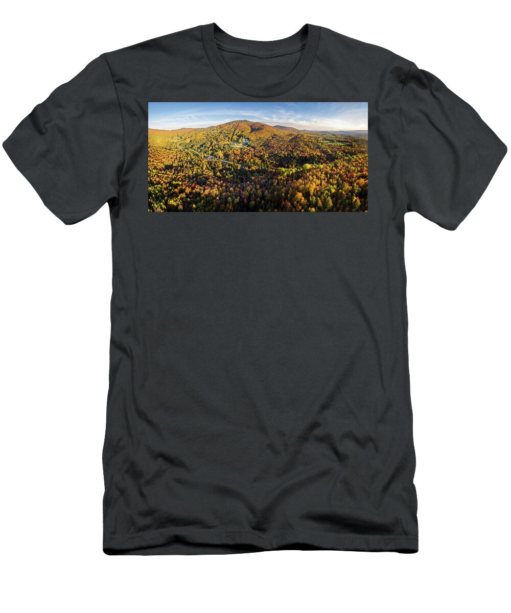Fall T-Shirt featuring the photograph Fall Colors at Burke Mountain - October 2022 by John Rowe