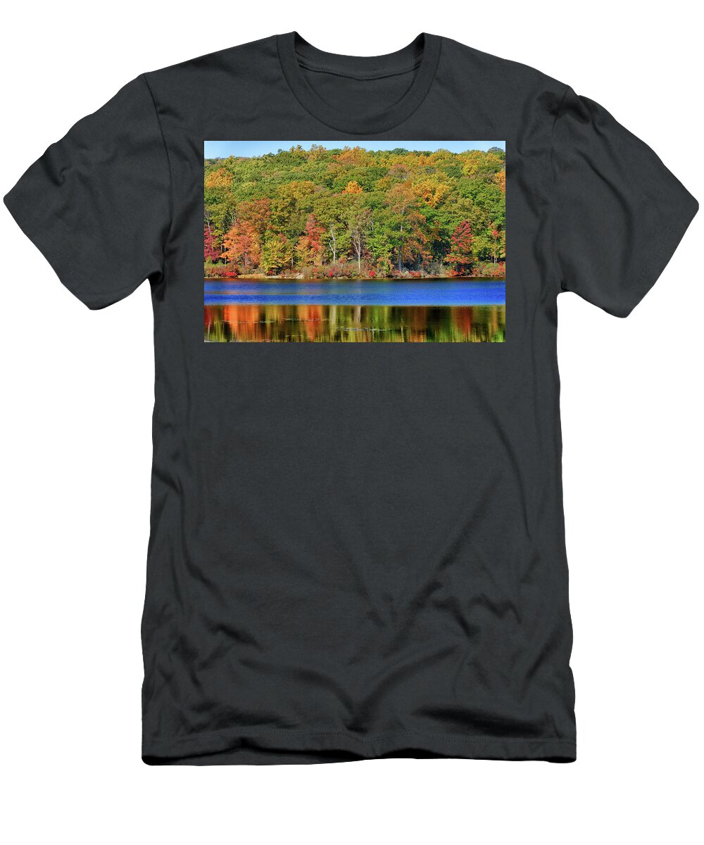 Fall T-Shirt featuring the photograph Fall Splendor at Harriman State Park, NY by Alan Goldberg