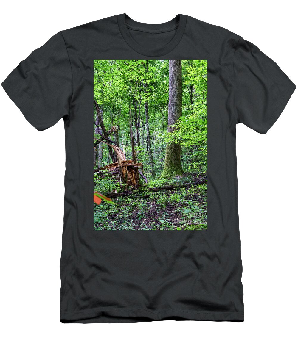 Tree T-Shirt featuring the digital art Fallen Tree by Phil Perkins