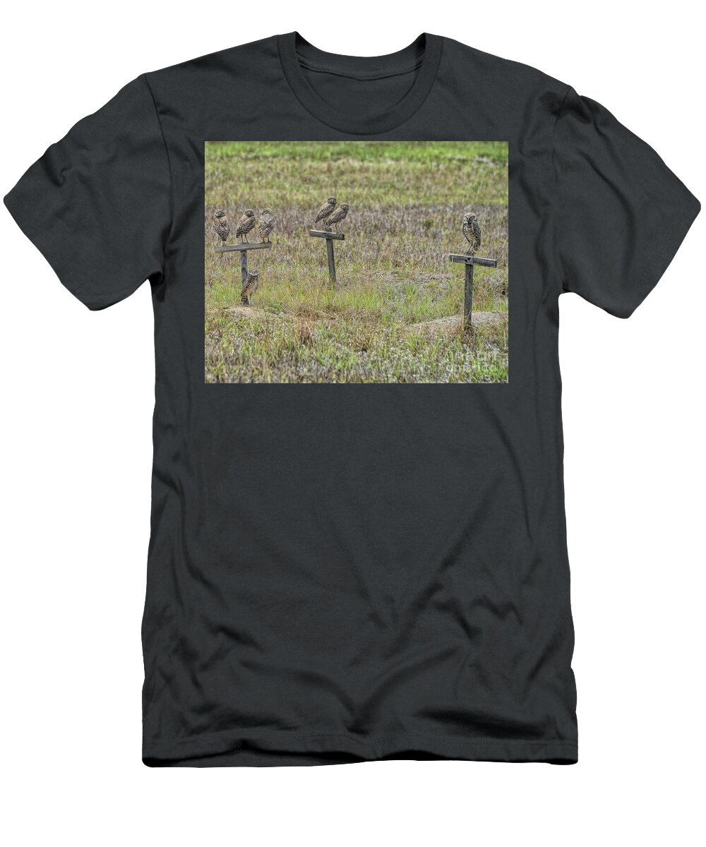 Burrowing T-Shirt featuring the photograph Family Day by Alison Belsan Horton