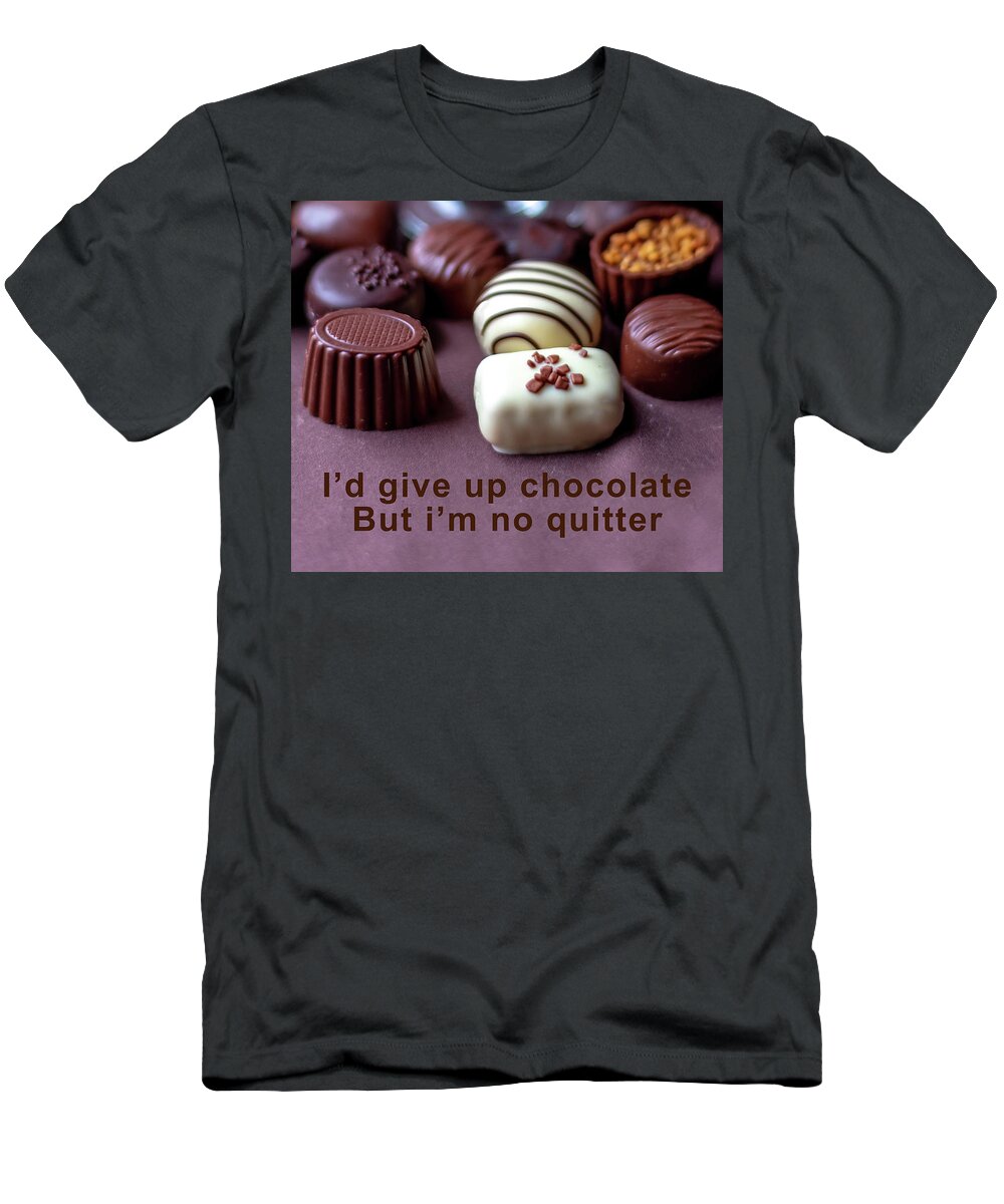 Food T-Shirt featuring the photograph Fancy chocolates close up by Susan Sheldon