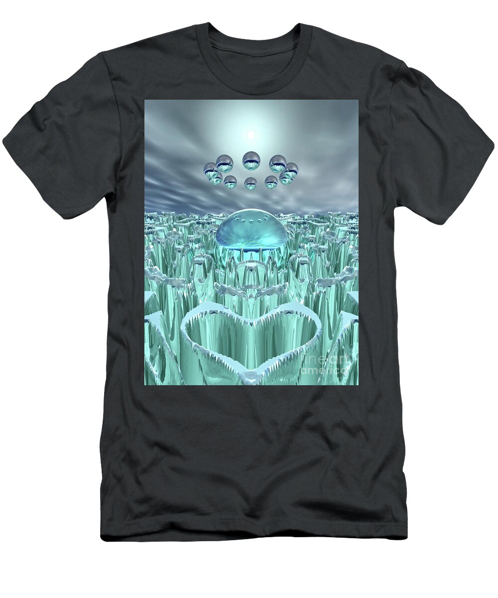 Fractal T-Shirt featuring the digital art Fantasy Fractal by Phil Perkins