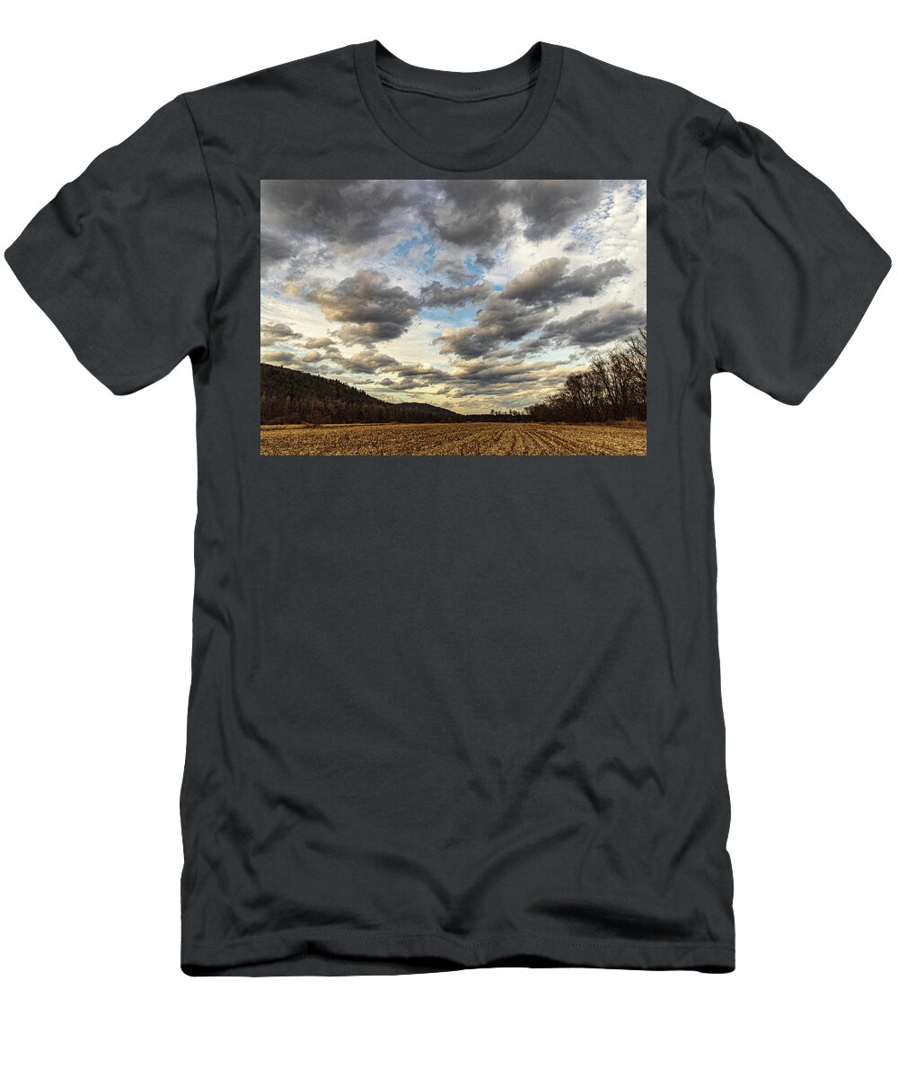 Poconos T-Shirt featuring the photograph Farm Field in the Pocono Mountains by Amelia Pearn