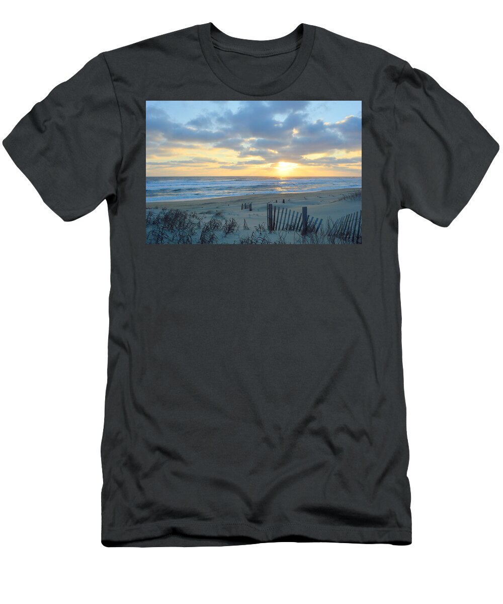 Obx Sunrise T-Shirt featuring the photograph February 2021 Sunrise by Barbara Ann Bell