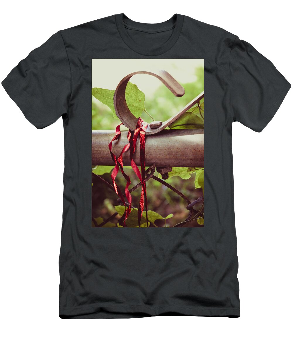 Fence T-Shirt featuring the photograph Fence Gate Ribbon Ivy by W Craig Photography