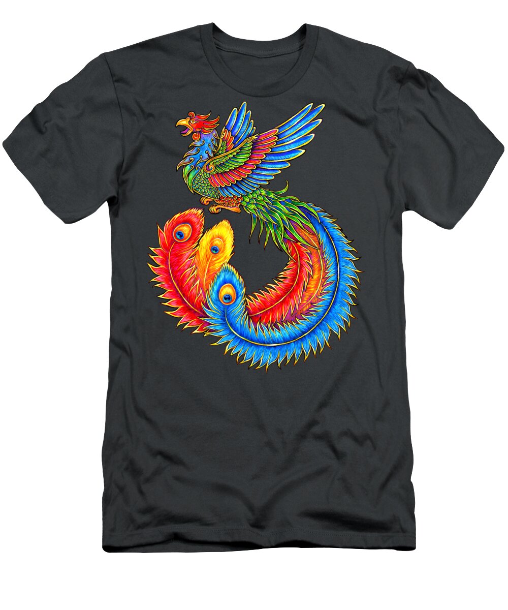 Chinese Phoenix T-Shirt featuring the painting Fenghuang Chinese Phoenix by Rebecca Wang