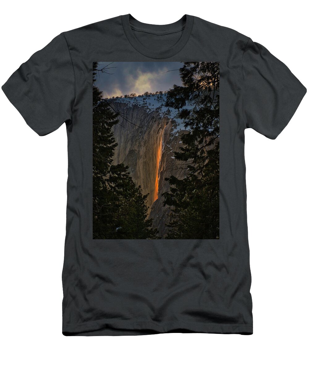 Landscape T-Shirt featuring the photograph Fire Fall Between by Romeo Victor
