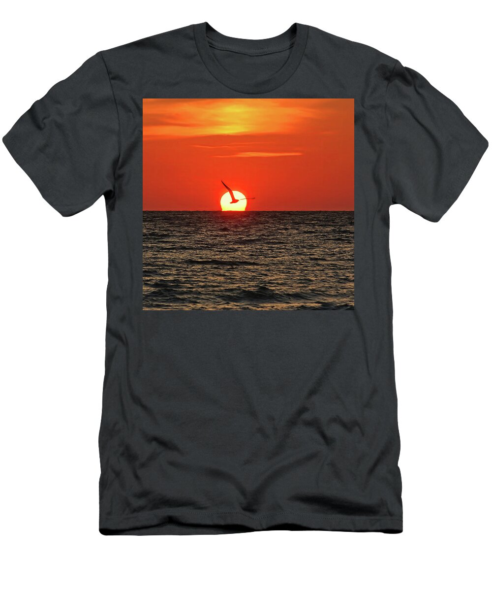 Sunset T-Shirt featuring the photograph Firebird Square by HH Photography of Florida