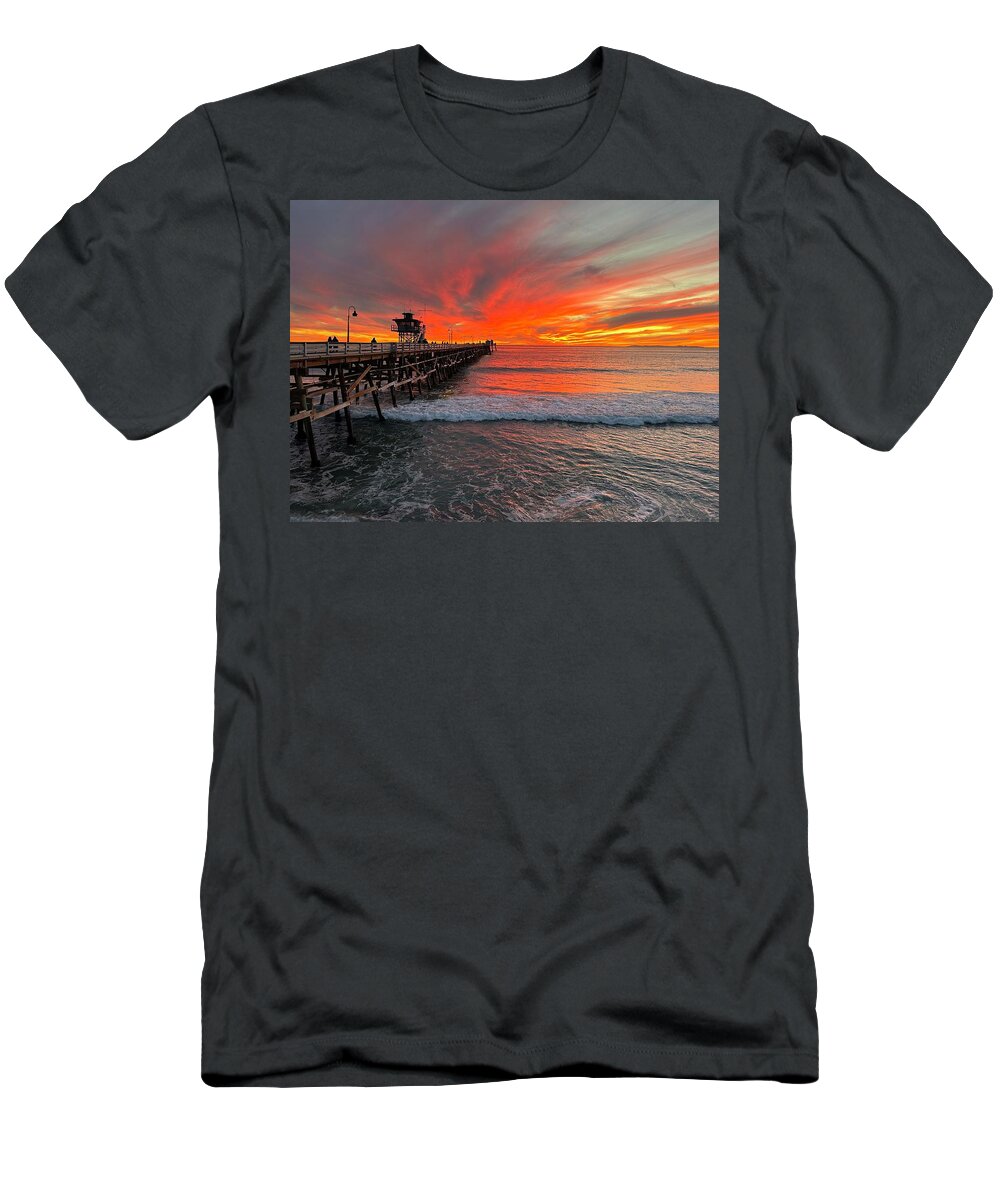 Sunset T-Shirt featuring the photograph Fiery Sky by Brian Eberly