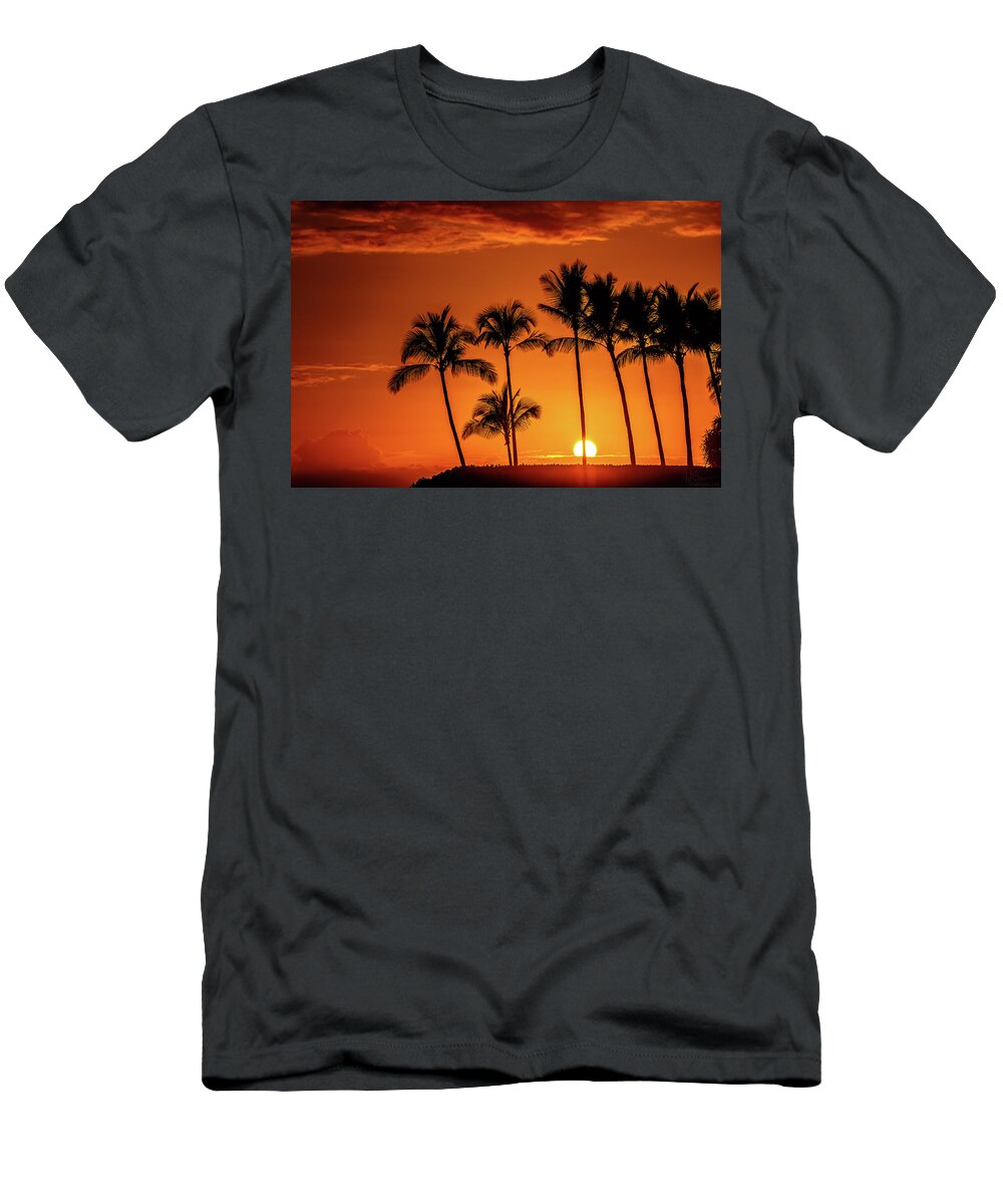 Hawaii T-Shirt featuring the photograph First Sunset of 2020 by John Bauer