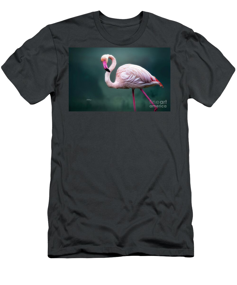 Birds T-Shirt featuring the photograph Flamingo Artistry by DB Hayes
