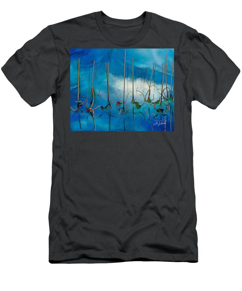 Abstract T-Shirt featuring the photograph Flamingos in the clouds by Jim Signorelli