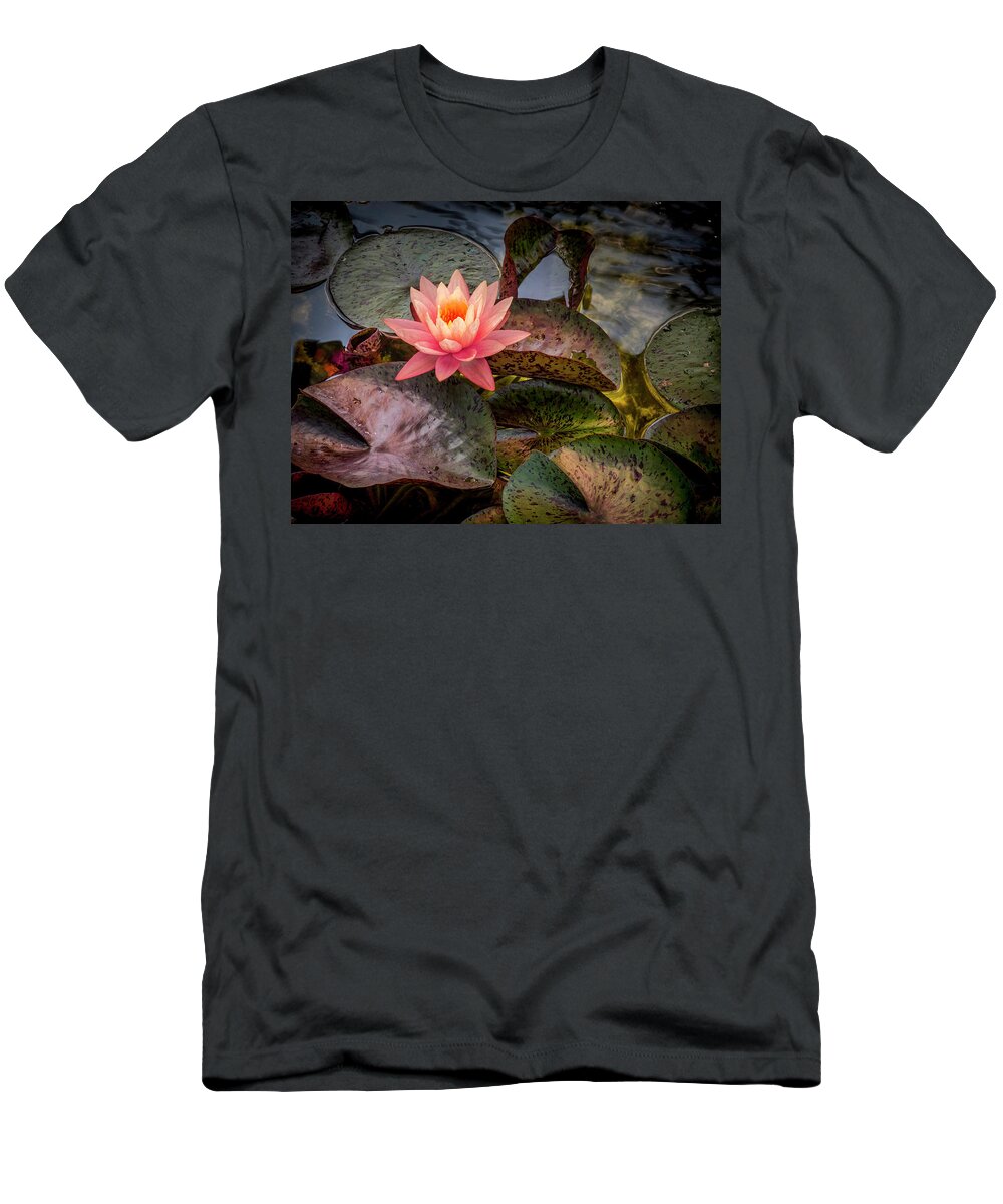 Floral T-Shirt featuring the photograph Floating Above. by Usha Peddamatham