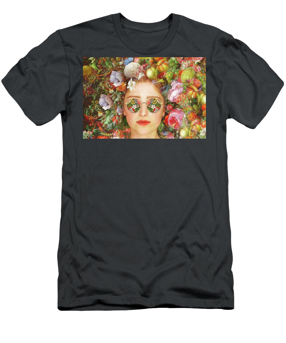 Modern T-Shirt featuring the digital art Flower Power by Claudia McKinney