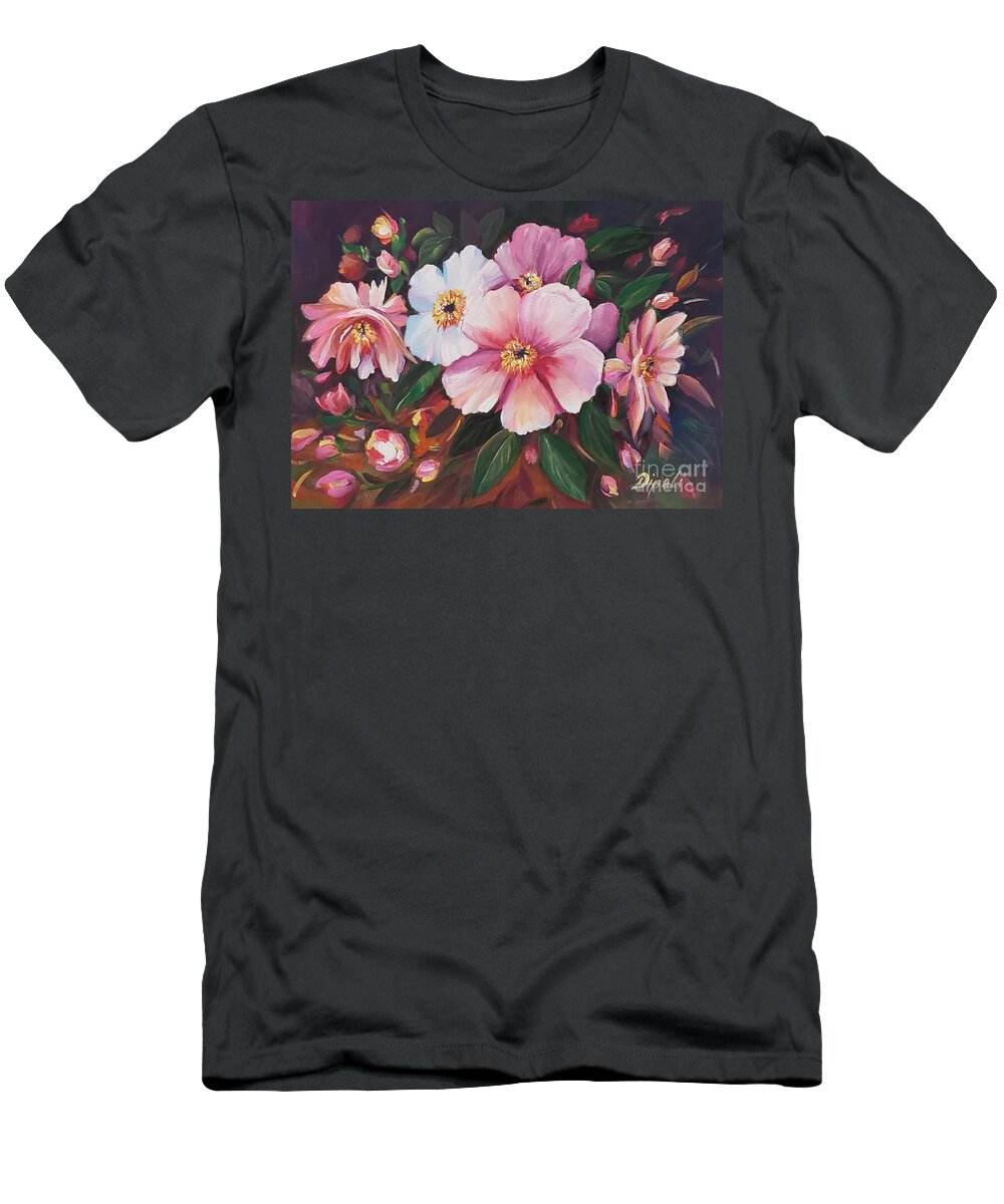 Beautiful T-Shirt featuring the painting Flowers to admire by Dipali Shah